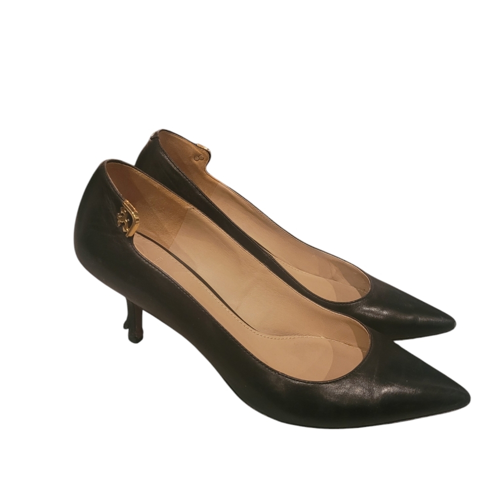 Tory Burch Elegant Black Leather Pumps